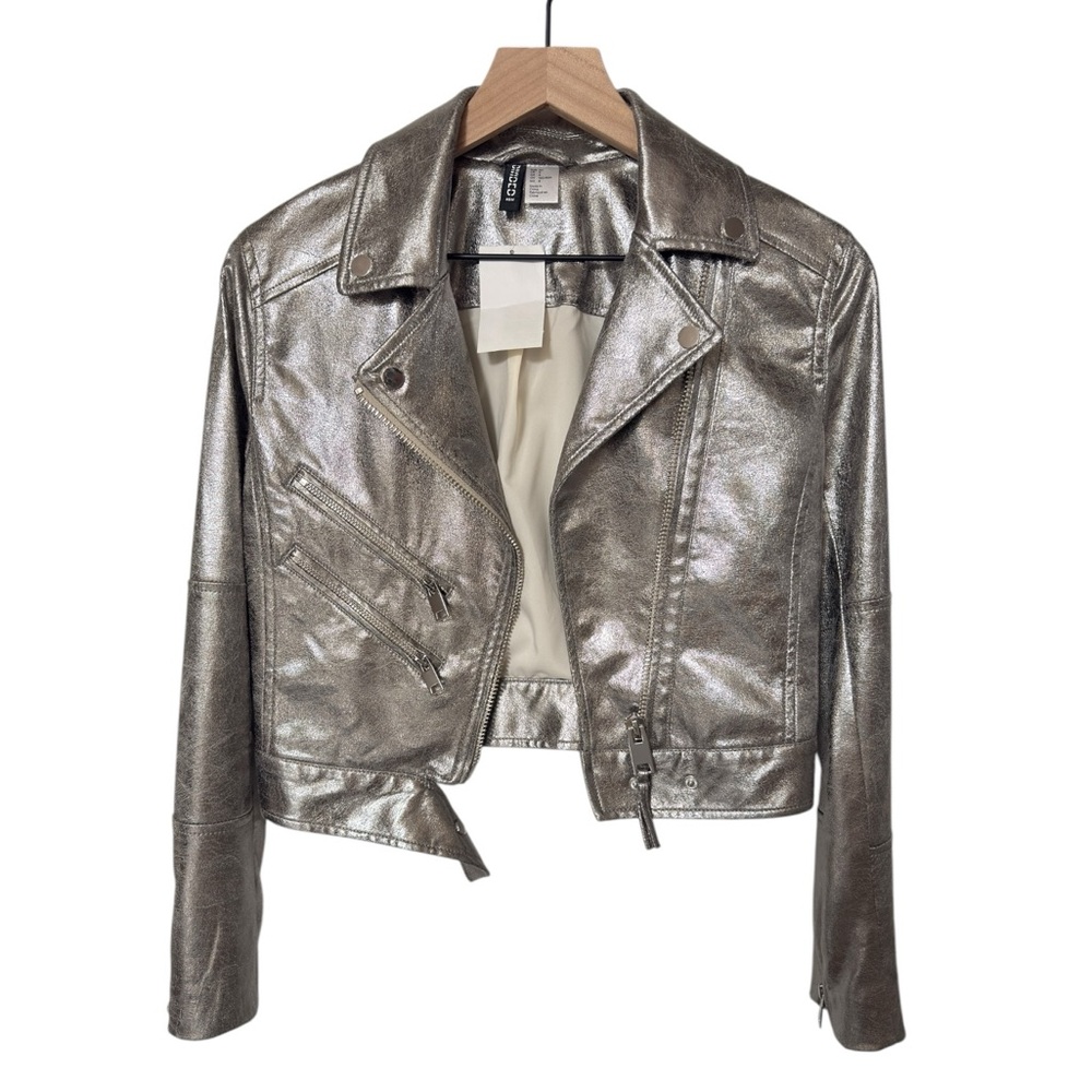H&M Divided Metallic Moto Biker Jacket